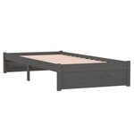 vidaXL Cadre de lit sans matelas gris bois massif 90x200 cm