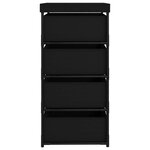 vidaXL Étagère de rangement avec 4 paniers en tissu Acier Noir