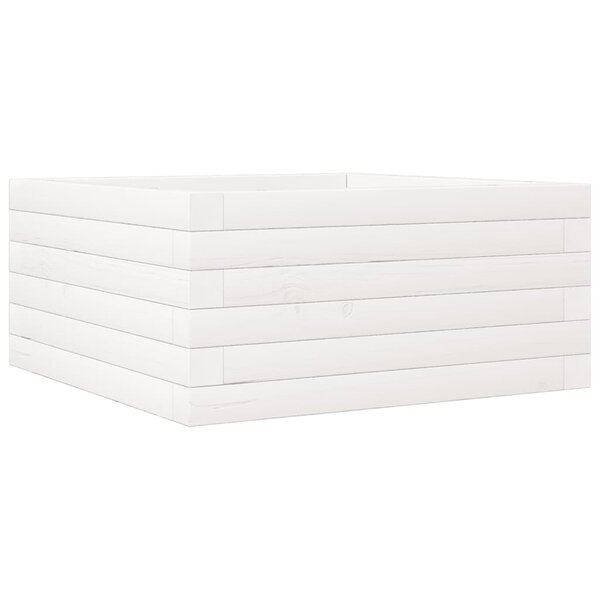 vidaXL Jardinière blanc 50x50x23 cm bois de pin massif