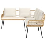 Ensemble de canapé de jardin 2 pièces avec coussins en poly rotin naturel