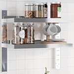 vidaXL Étagère murale 2 niveaux 50x23 5x60 cm argenté acier inoxydable