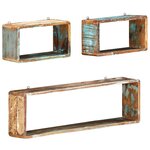 vidaXL Ensemble d'étagère cube 3 Pièces Bois solide de récupération
