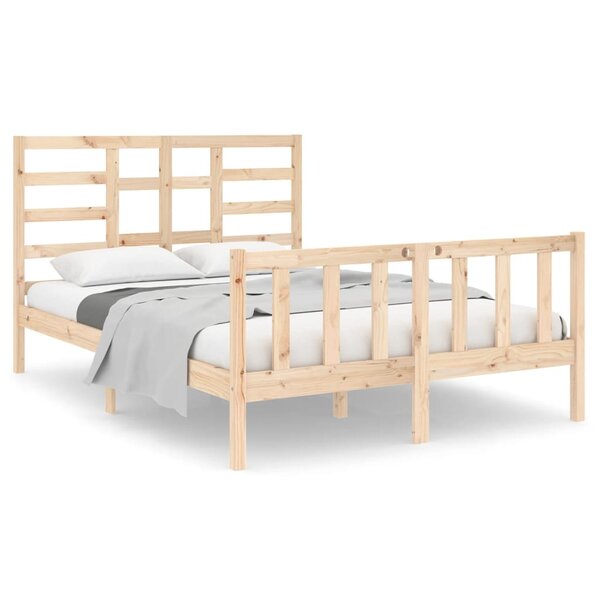vidaXL Cadre de lit bois massif 135x190 cm double