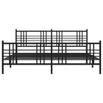 vidaXL Cadre de lit métal avec tête de lit/pied de lit noir 183x213 cm