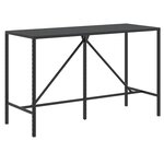 vidaXL Ensemble de bar de jardin 7 Pièces avec coussins noir poly rotin