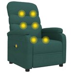 vidaXL Fauteuil de massage Vert foncé Tissu