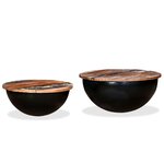 vidaXL Ensemble de table basse 2Pièces Bois récupération massif forme bol