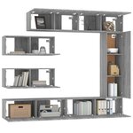 vidaXL Ensemble de meubles TV 7 Pièces Sonoma gris Bois d'ingénierie