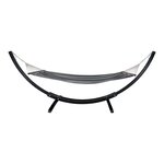 Hamac sur support en bois noir/gris/blanc