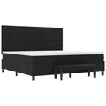 vidaXL Lit à ressort avec matelas et banc noir 200x200 cm en tissu