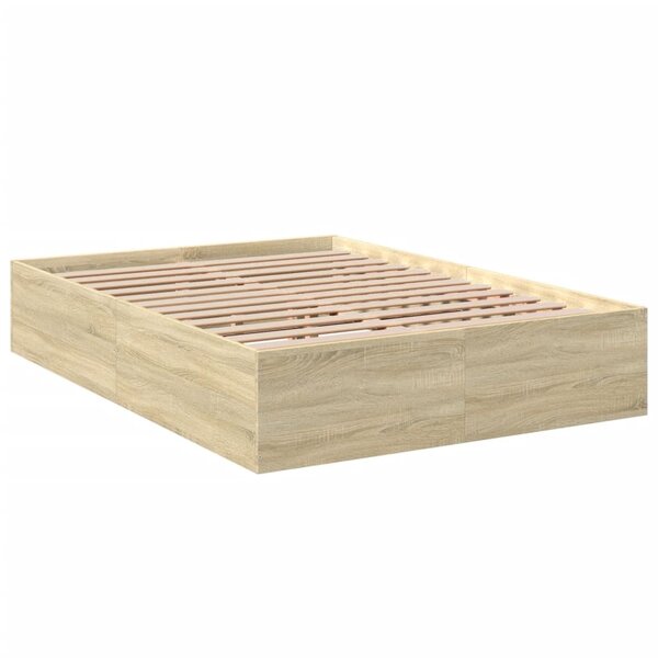 vidaXL Cadre de lit chêne sonoma 140x200 cm bois d'ingénierie