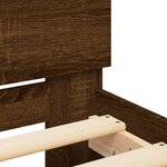 vidaXL Cadre de lit tête de lit et lumières LED chêne marron 100x200cm