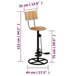 vidaXL Tabourets de bar lot de 2 bois massif de manguier