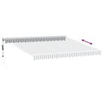 vidaXL Auvent rétractable anthracite et blanc 4x3 m tissu et aluminium