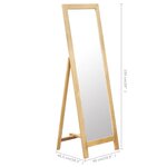 vidaXL Miroir sur pied 48x46 5x150 cm Bois de chêne solide