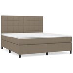 vidaXL Sommier à lattes de lit avec matelas Taupe 180x200 cm Tissu