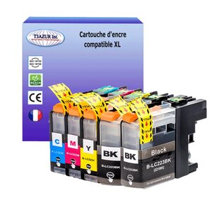T3AZUR- Lot de 5 Cartouches compatibles avec Brother LC223 XL pour  Brother MFC-J1140W  MFC-J1150W  MFC-J1170W  MFC-J1180DWT