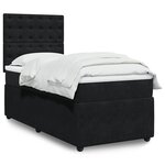 vidaXL Sommier à lattes de lit avec matelas Noir 90x190 cm Velours
