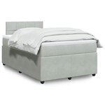 vidaXL Sommier à lattes de lit et matelas Gris clair 120x200cm Velours