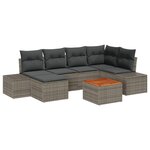 vidaXL Ensemble de Canapés de Jardin 7 Pièces avec Coussins