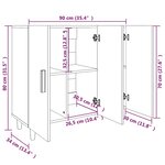 vidaXL Buffet blanc 90x34x80 cm bois d'ingénierie