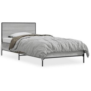 vidaXL Cadre de lit sans matelas sonoma gris 100x200 cm