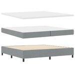 Lit Box Spring vidaXL avec matelas et lumière LED Gris clair 200x200 cm Tissu