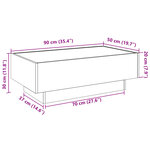 vidaXL Table basse avec LED chêne marron 90x50x30 cm bois d'ingénierie