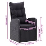 vidaXL Set de jardin de 5 pièces avec coussins en poly rotin noir et acacia