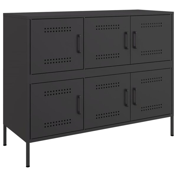 vidaXL Buffet noir 100 5x39x79 cm acier laminé à froid