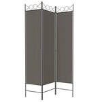 vidaXL Cloison de séparation 3 panneaux Anthracite 120x200 cm Tissu