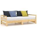vidaXL Lit coulissant Bois de pin massif 2x(90x200) cm