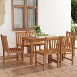 vidaXL Ensemble de salle à manger de jardin 7 Pièces Bois de teck solide