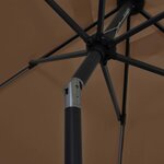 vidaXL Parasol de jardin avec lumières LED et mât en aluminium taupe