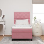 vidaXL Lit Box Spring avec Matelas Rose 90x200 cm Velours