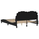 vidaXL Cadre de lit avec LED sans matelas noir 140x190 cm