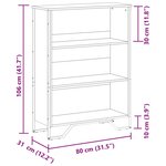 vidaXL Bibliothèque noir 80x31x106 cm bois d'ingénierie