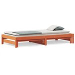 vidaXL Lit de jour avec lit gigogne cire marron 80x200 cm pin massif