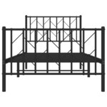 vidaXL Cadre de lit métal sans matelas avec pied de lit noir 90x200 cm