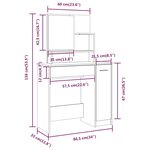 vidaXL Coiffeuse avec miroir Chêne fumé 86 5x35x136 cm