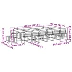 vidaXL Ensemble à manger de jardin avec coussins 17Pièces blanc textilène