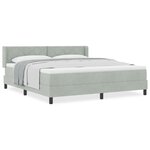 vidaXL Lit à ressorts avec matelas Gris clair 180x200 cm Velours