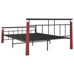 vidaXL Cadre de lit sans matelas métal bois de chêne massif 140x200 cm