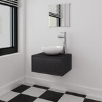 vidaXL Meubles de salle de bains trois pièces Noir