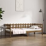 vidaXL Lit de jour sans matelas marron miel 80x200 cm bois pin massif