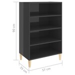vidaXL Buffet gris brillant 57x35x90 cm bois d'ingénierie