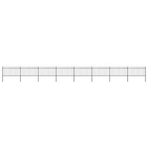 vidaXL Clôture de jardin avec dessus en lance Acier 13 6 x 1 m Noir