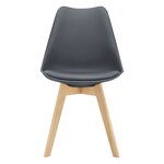 Lot de 4 chaises de salle à manger similicuir hêtre gris 03_0006763