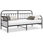 vidaXL Cadre de lit daybed Noir 90x200 cm Acier