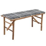 vidaXL Banc de jardin pliable avec coussin 118 cm Bambou